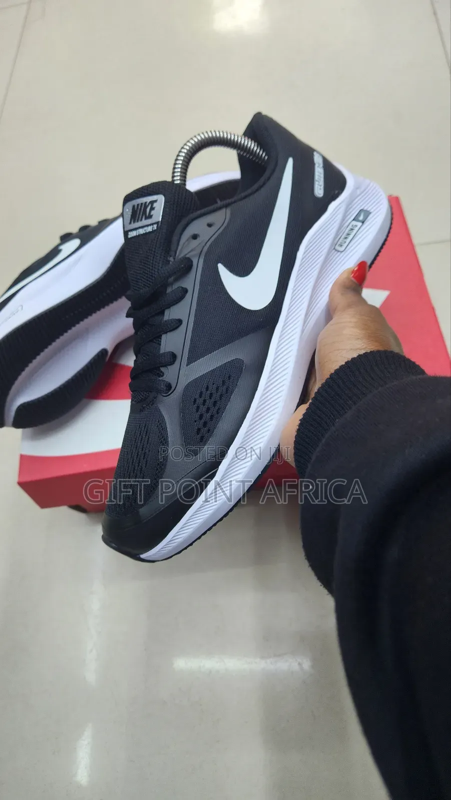 Black White Sole Nike Running Zoom Sneakers