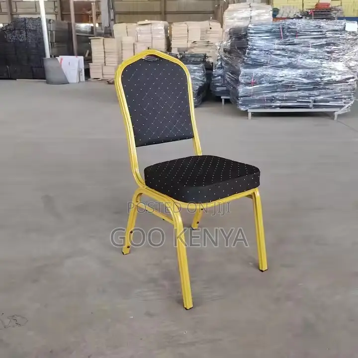 Conference Chair ; Furniture Stackable Gold Metal Chair