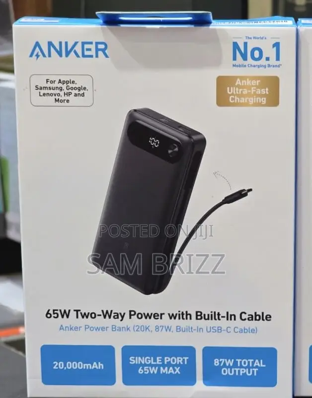 Anker Power Bank(,87w,Built in Usb-C Cable)