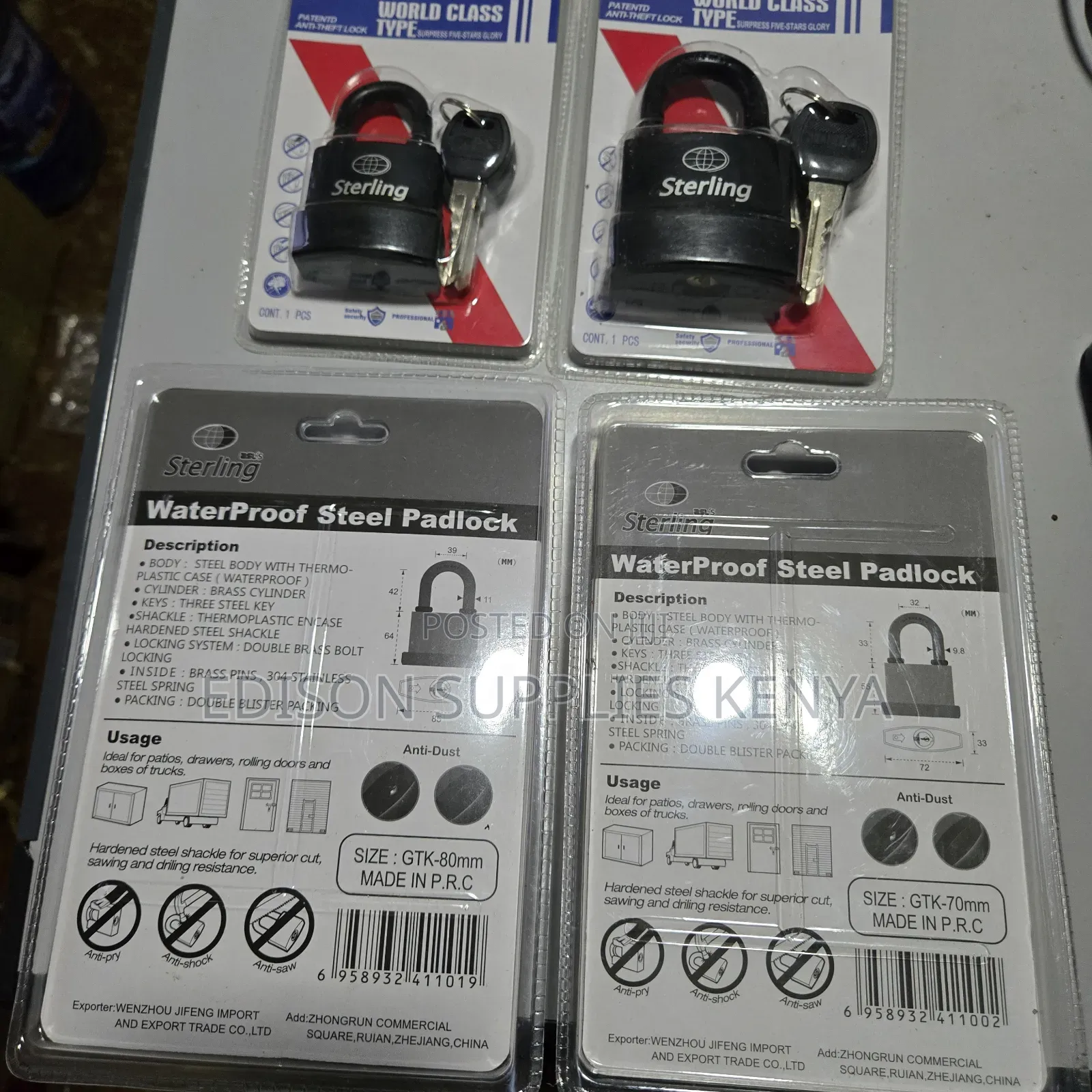 Padlocks Weather Waterproof Brass Cylinder Steel Padlocks