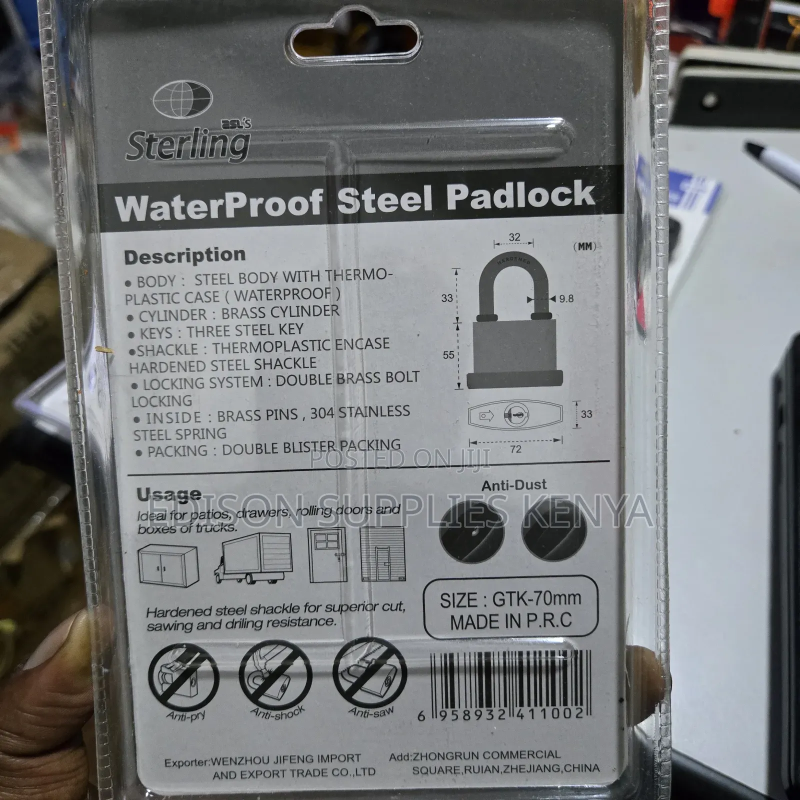 Padlocks Weather Waterproof Brass Cylinder Steel Padlocks