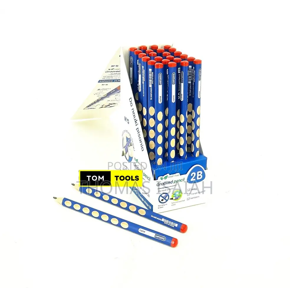 24pcs 2b Easy Grip Triangular Grooved Pencils