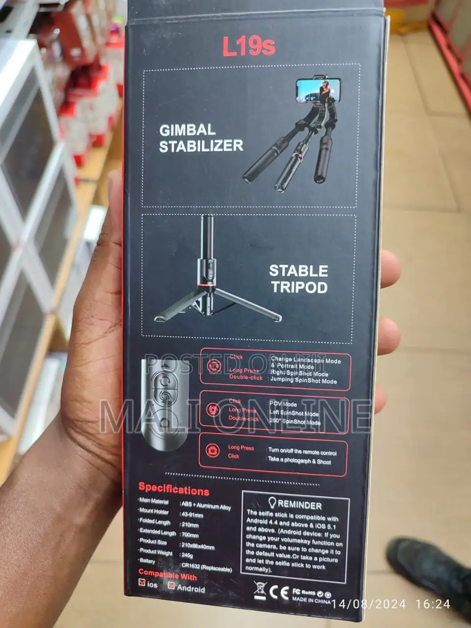 L19s Auto-balance Gimbal Stabilizer With Tripod & Fill Light