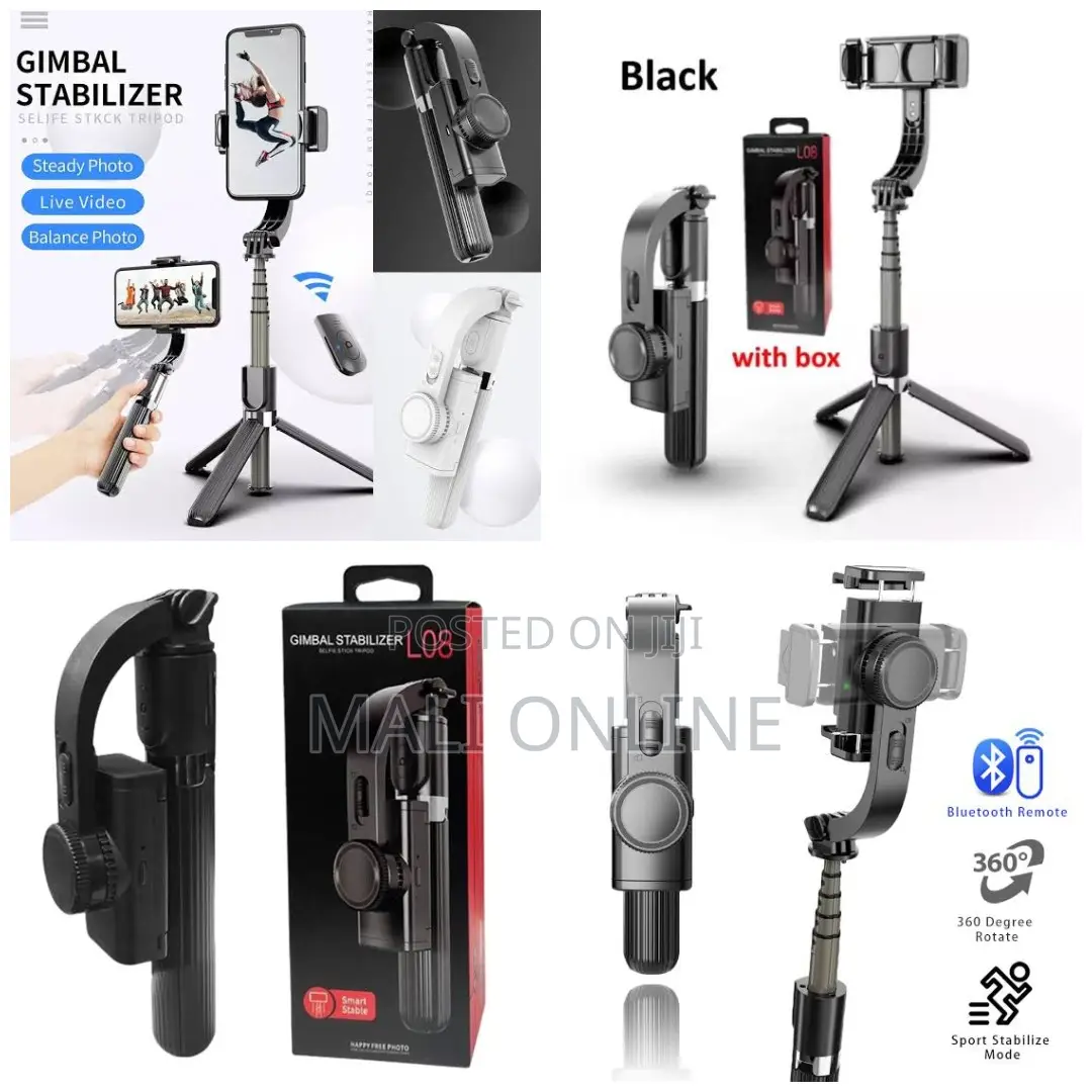 3-in-1 Gimbal Stabilizer Selfie Stick Tripod L08 Foldable