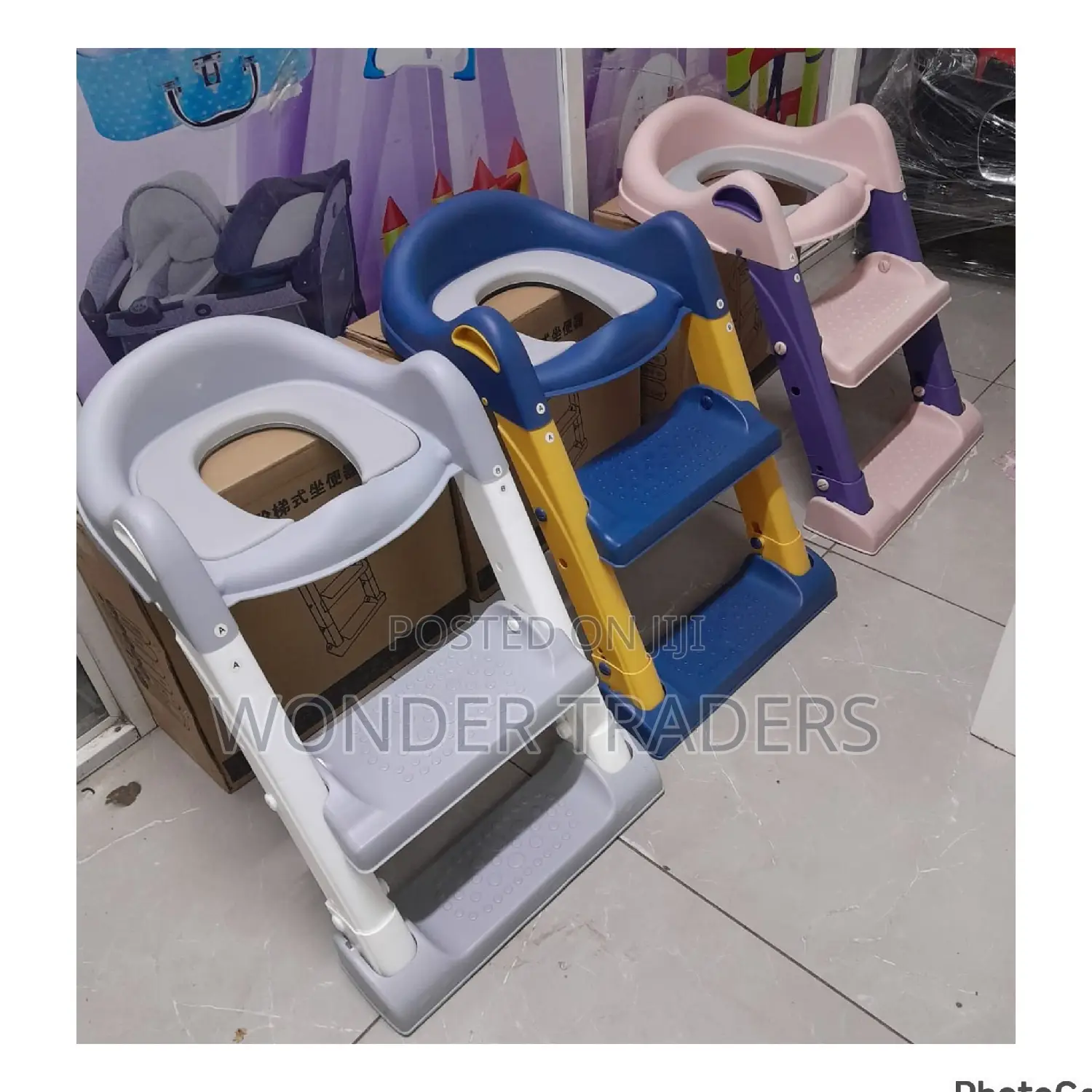 Baby Toilet Seat With Ladder Infant, Training Folding Seat