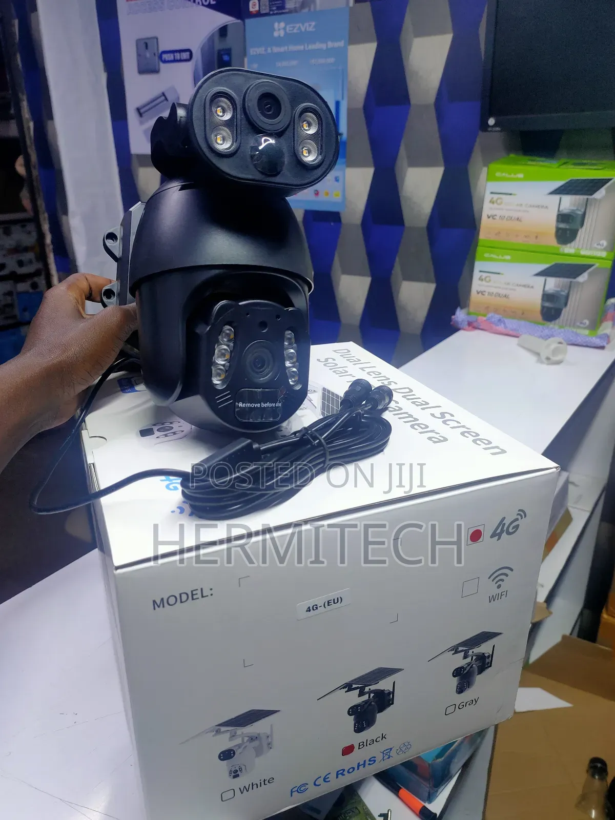 6mp Ultra Hd Dual Lens Dual Screen Ubox Solar PTZ Camera