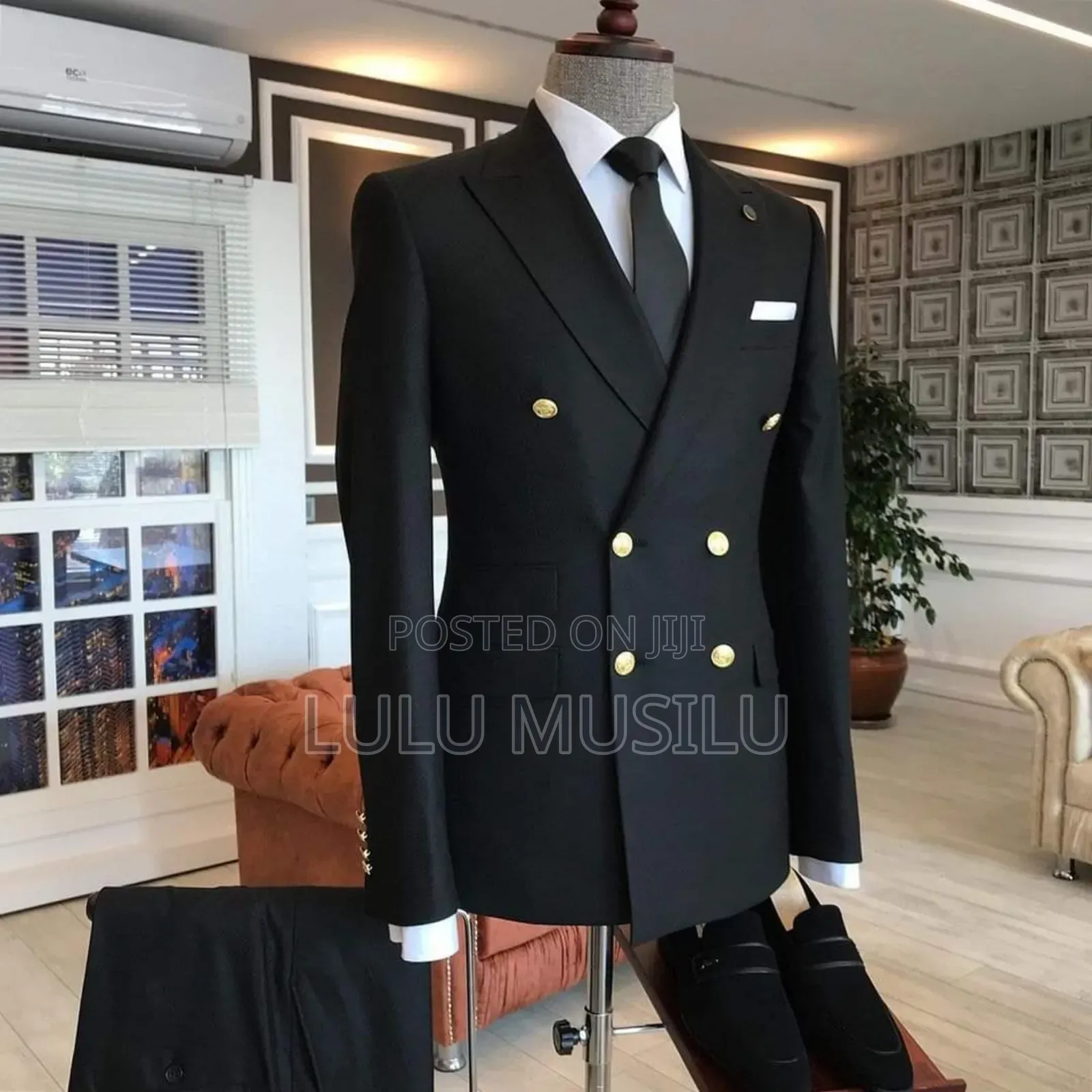 Black Double Breast Suit