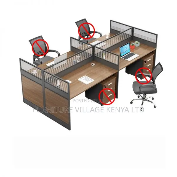 Workstation: Four Way Modular Assembled Office Workstation
