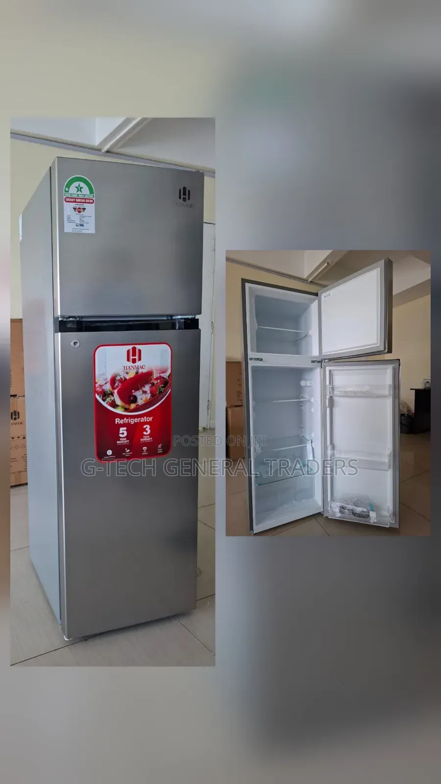 Hanmac 173l Energy Saver Double Door Refrigerator