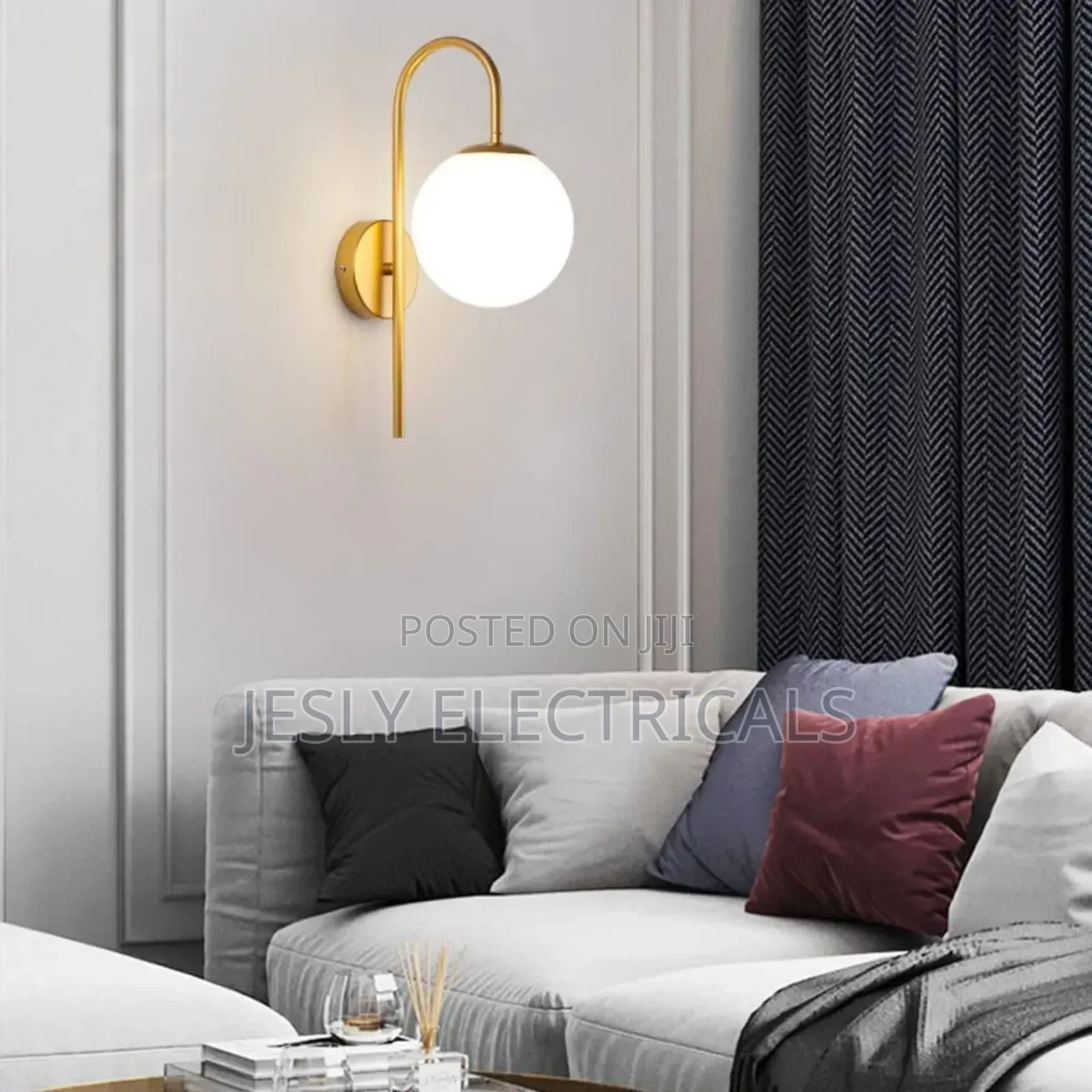 White Glass Ball Wall Light