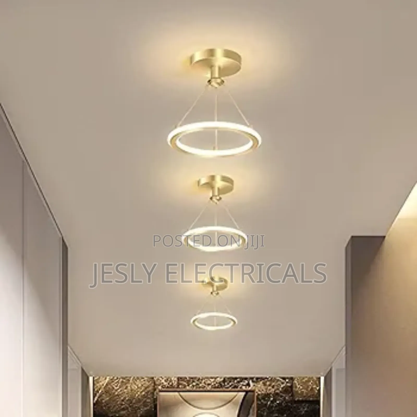Metal Ring Pendant Light With Acrylic Shade