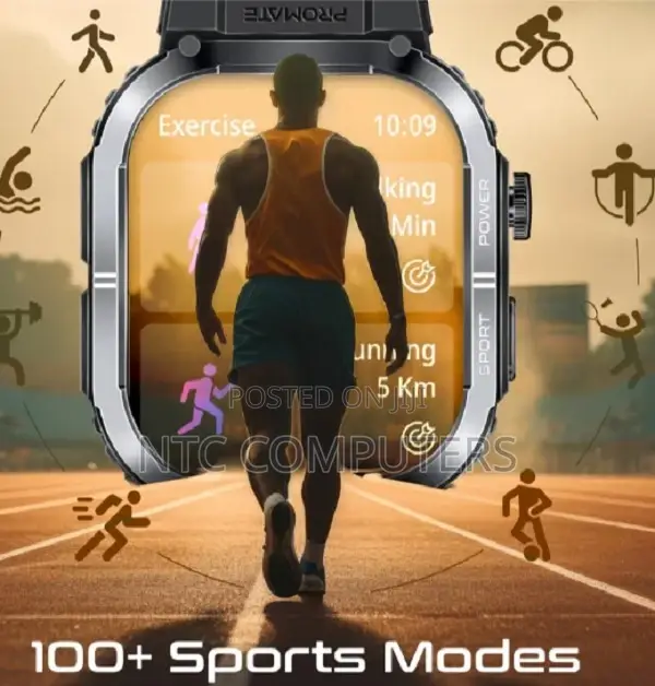 Promate 2.02" TFT Sports Tracker Smartwatch W/ Bt Calling