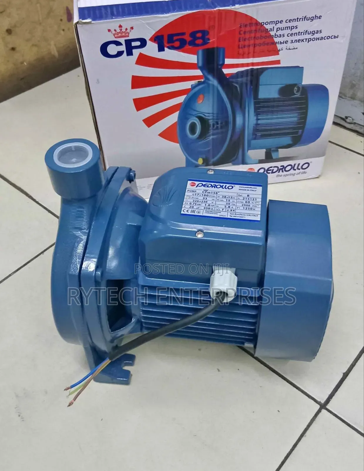 Pedrollo 1 Hp,Water Pump With Stainless Steel Impeller