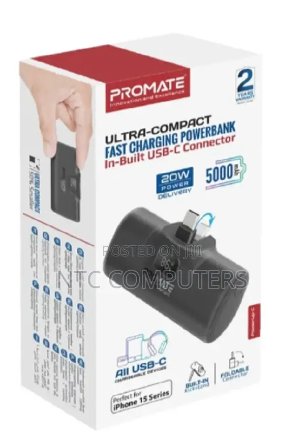 Promate 5000mah Ultra-Compact Fast Charging Power Bank