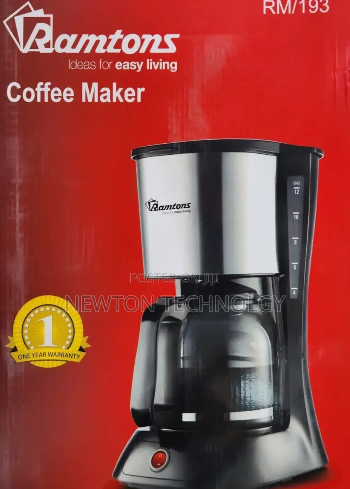 *Ramtons Coffee Maker Stainless Steel Jar 1ltr