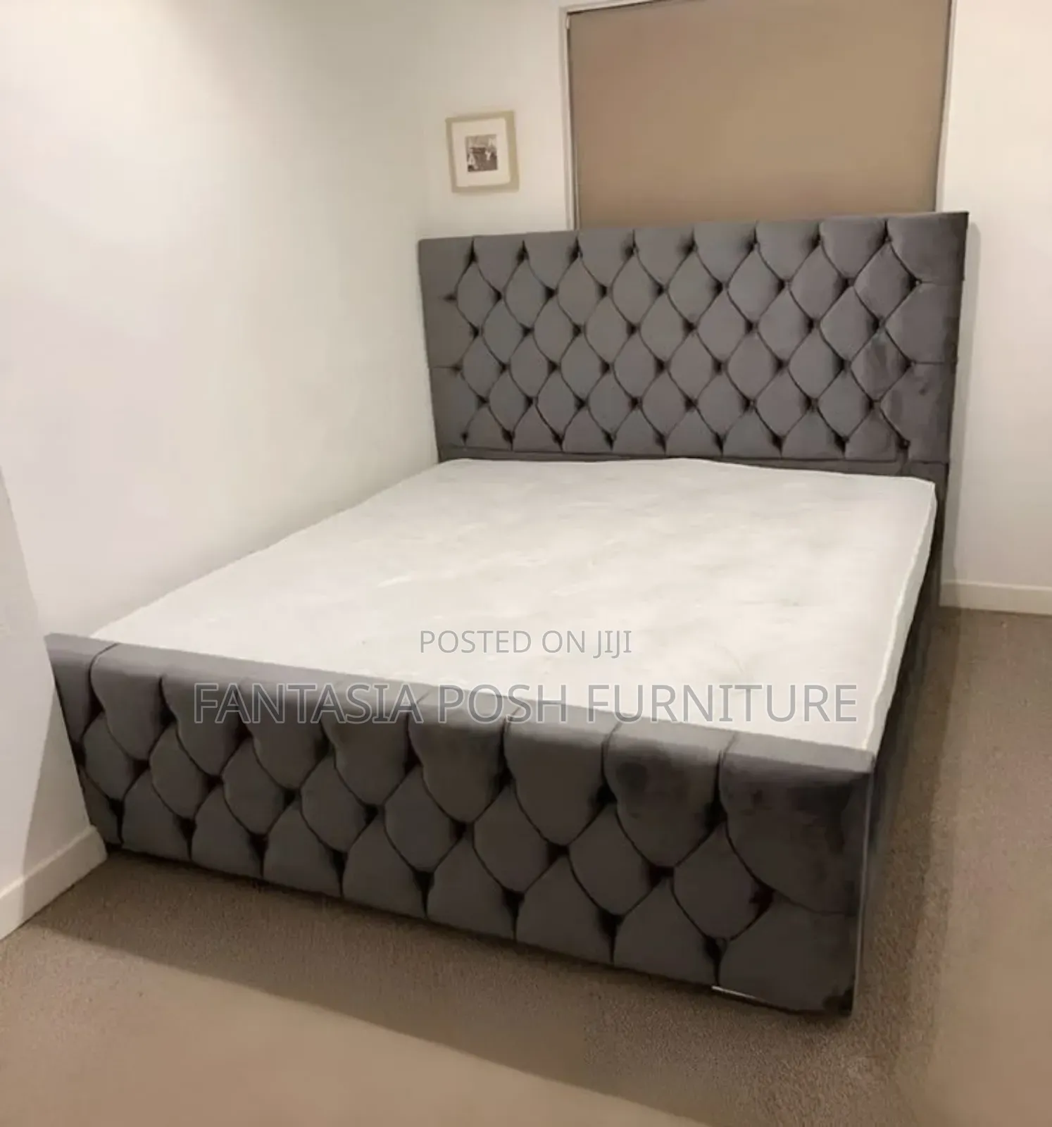5x6 Lux Grey Chester Bed - Free Delivery Pay on Delivery
