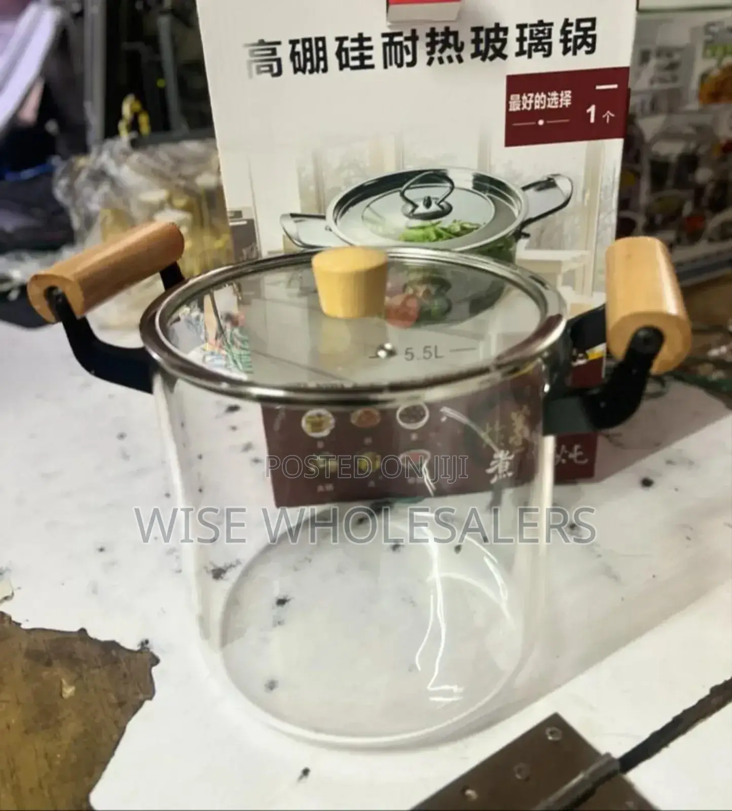 5.5 Borosilicate Glass Cooking Pot Microwave Safe