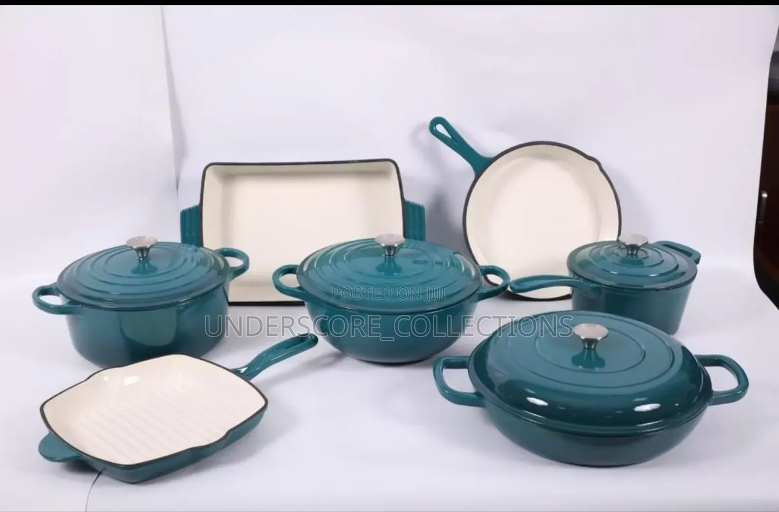 Blue Heavy German 11pcs Cast Iron Cookware