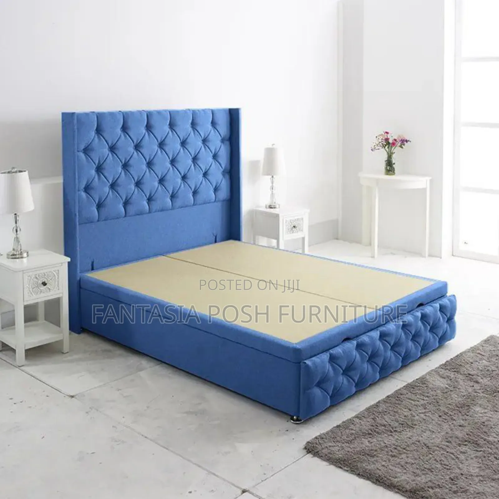 5x6 Royal Blue Chester Bed - Free Delivery