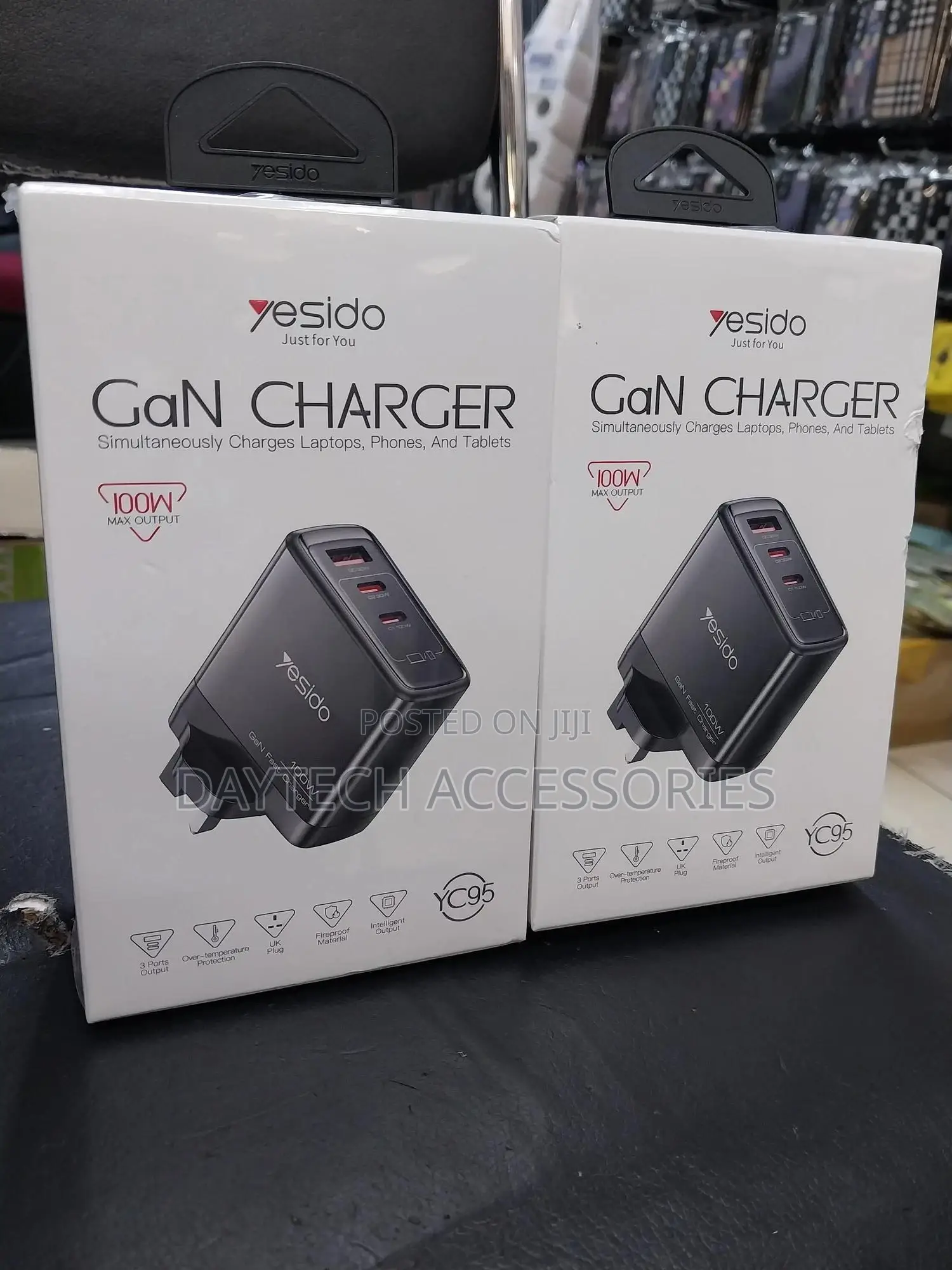 Yesido Yc95 Pd 100w High Power Gan Charger Usb a + 2 Type C