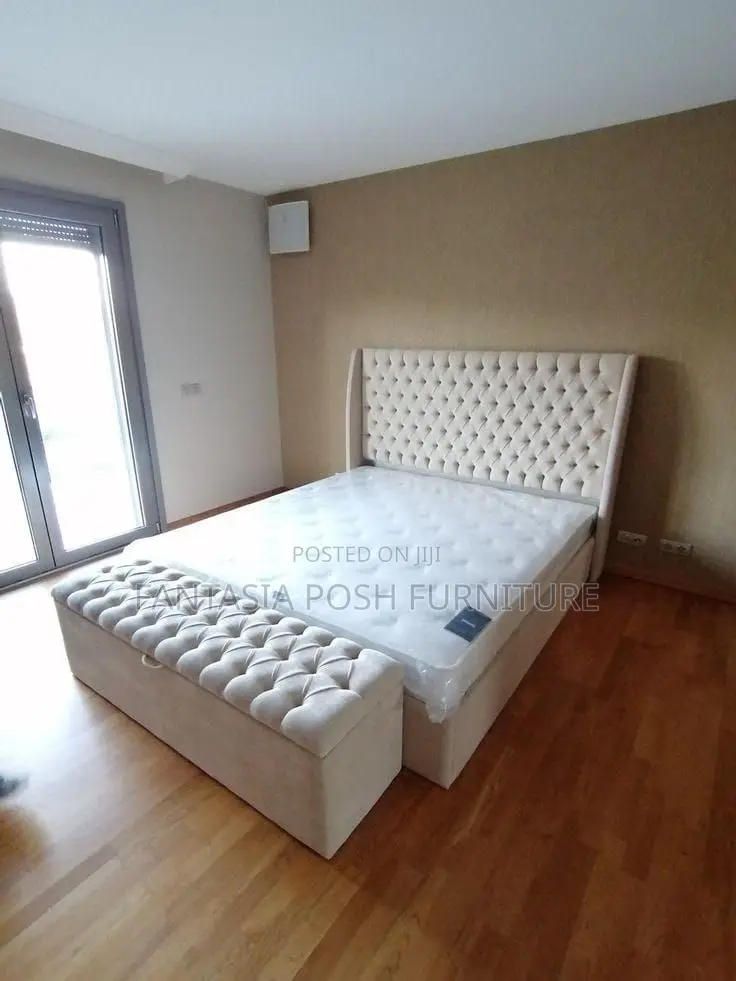 5*6 Lux Chester Bed + Storage Bench - Pay on Dleivery