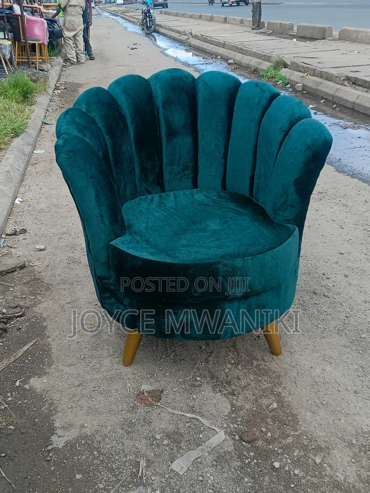Flower Sofa Seat Single or Pedicure Seat, Green 