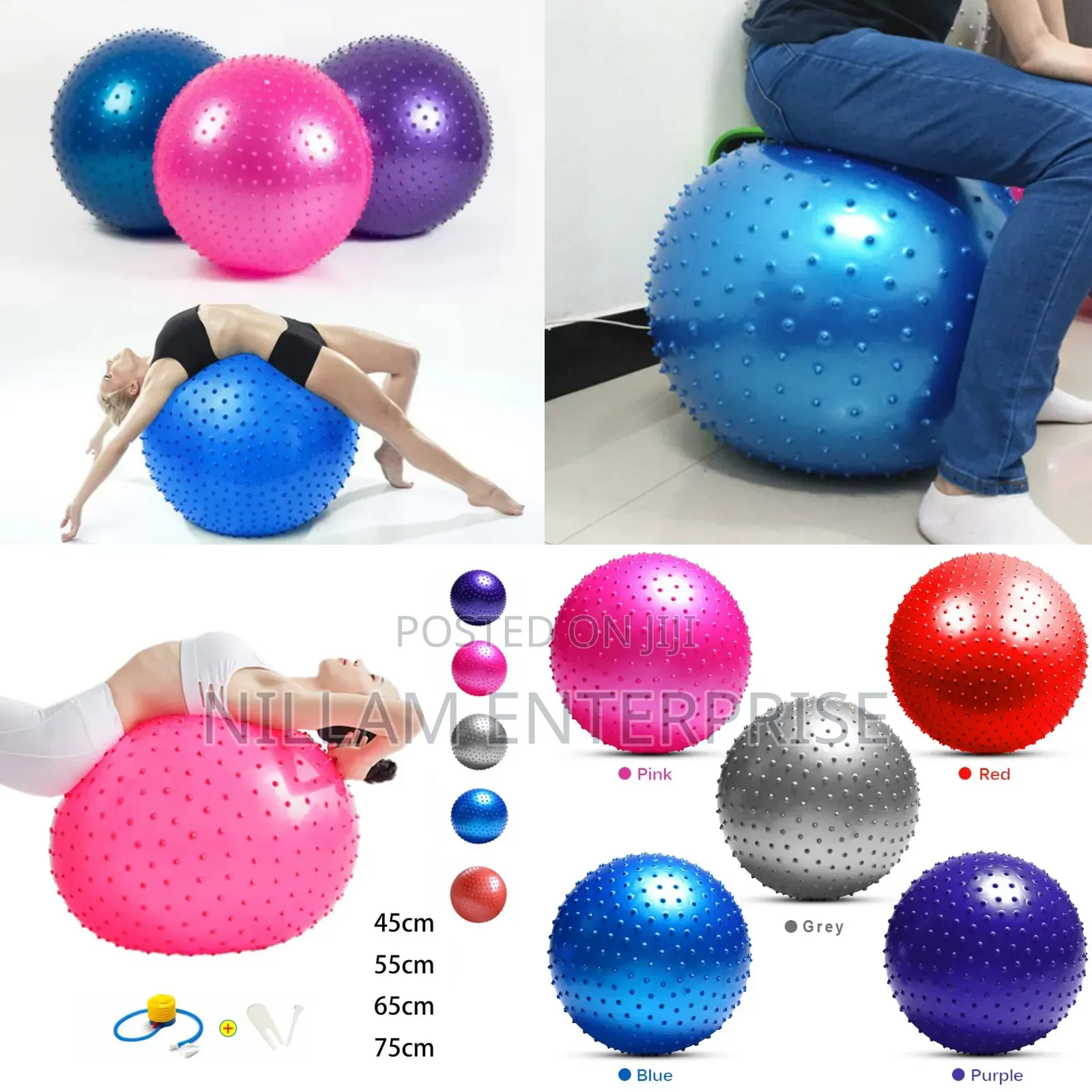 Spike Gym Ball, Fitness Anti Burst Yoga Exercise Ball