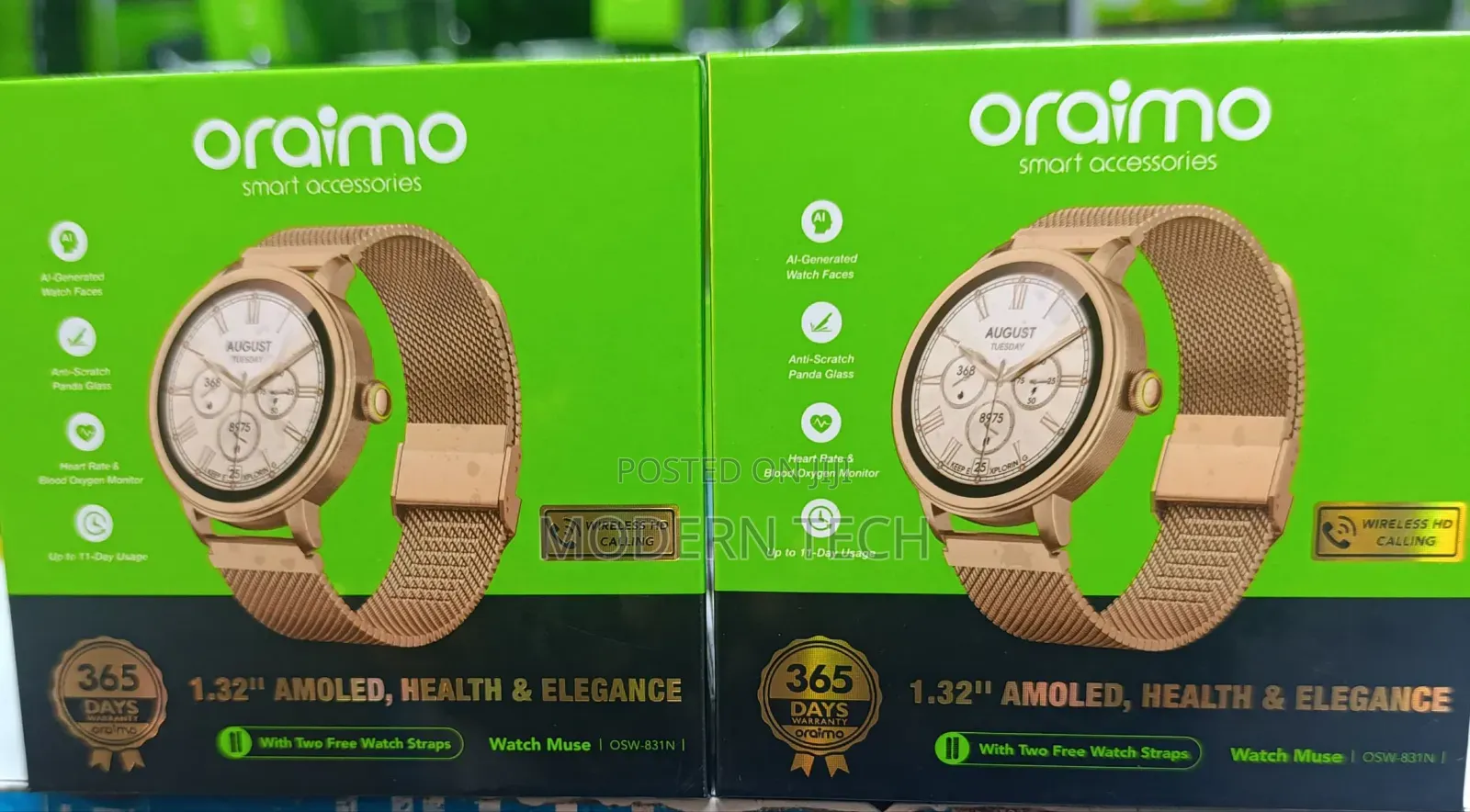 Oraimo Watch Muse 1.32” Amoled Ip68 Smart Watch