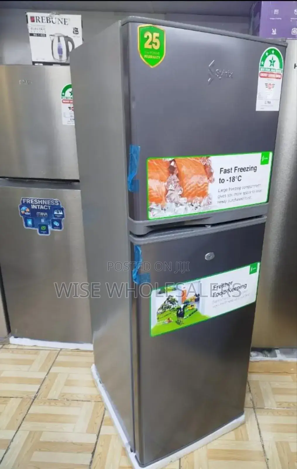 Syinix Double Door 138l 
Refrigerator.
✅3star
✅ Low Noise
