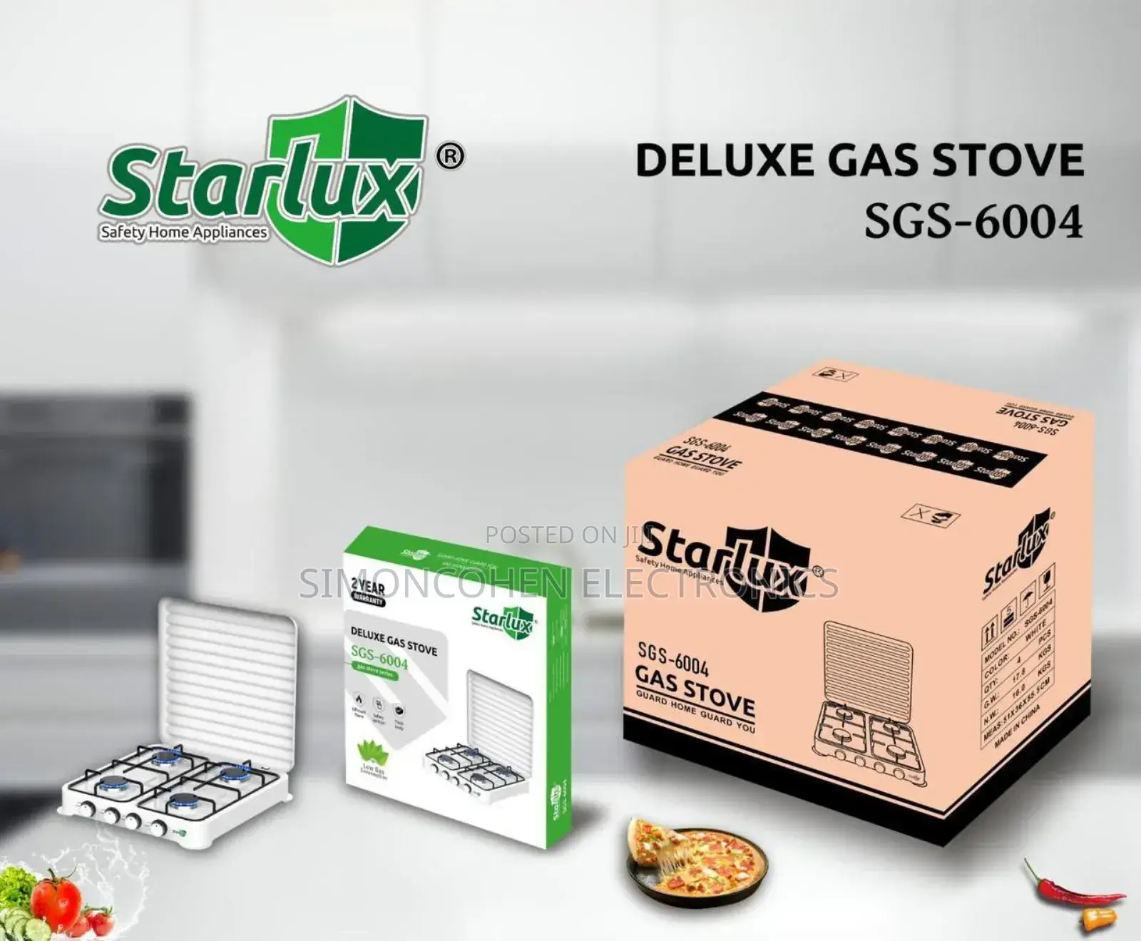 Starlux 4 Burner All Gas Table Top Cooker