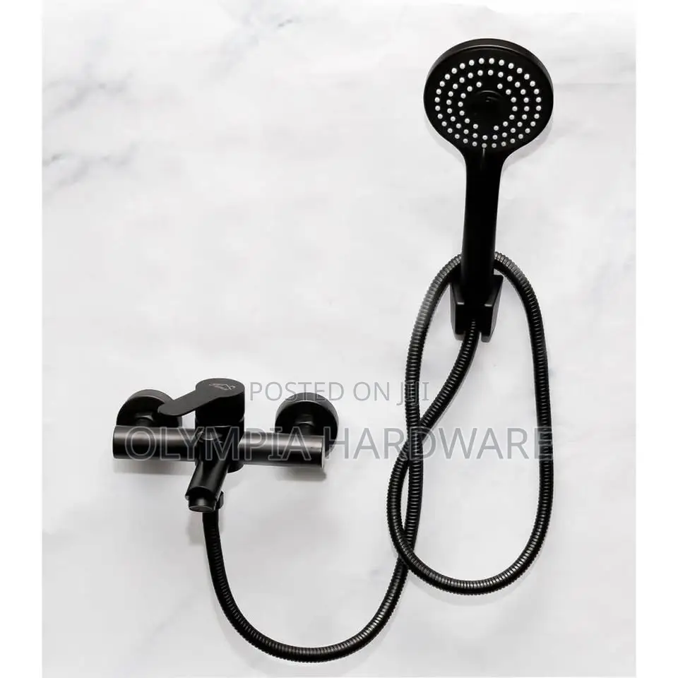 Bath Mixer Black + Telephone Shower