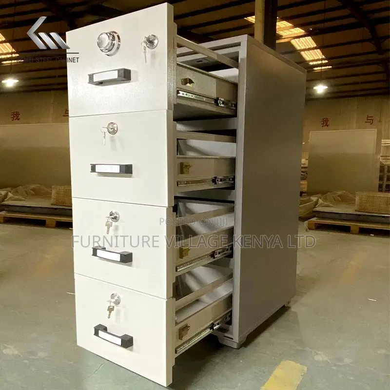 Cabinets:Compact Digital 4-Drawer Fireproof Document Cabinet