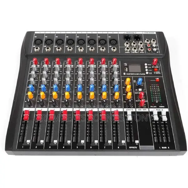 8-Channel Powered Mixer With Mp3 Bluetooth Player