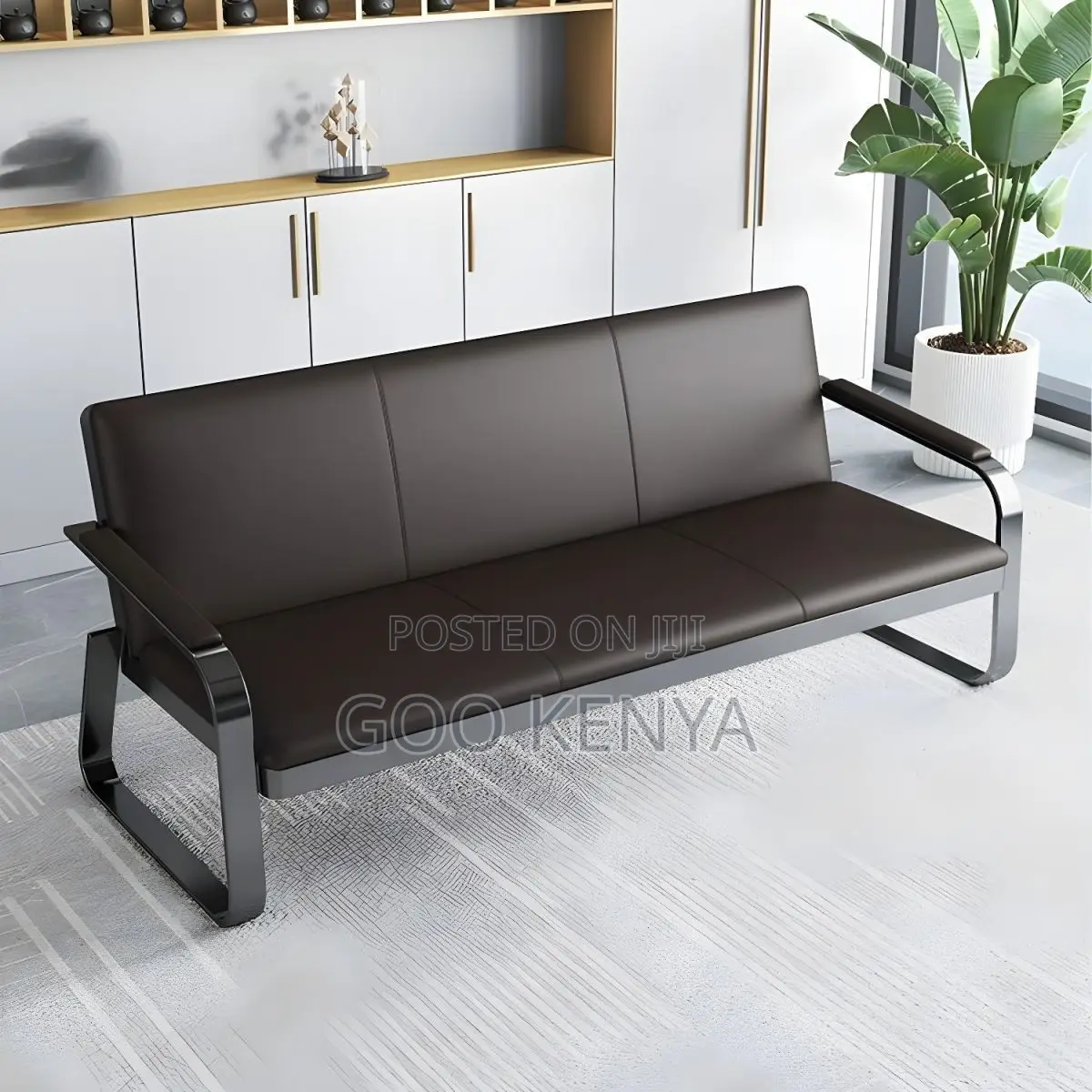 Office Sofa ;5-Seater Leather Reception Sofa