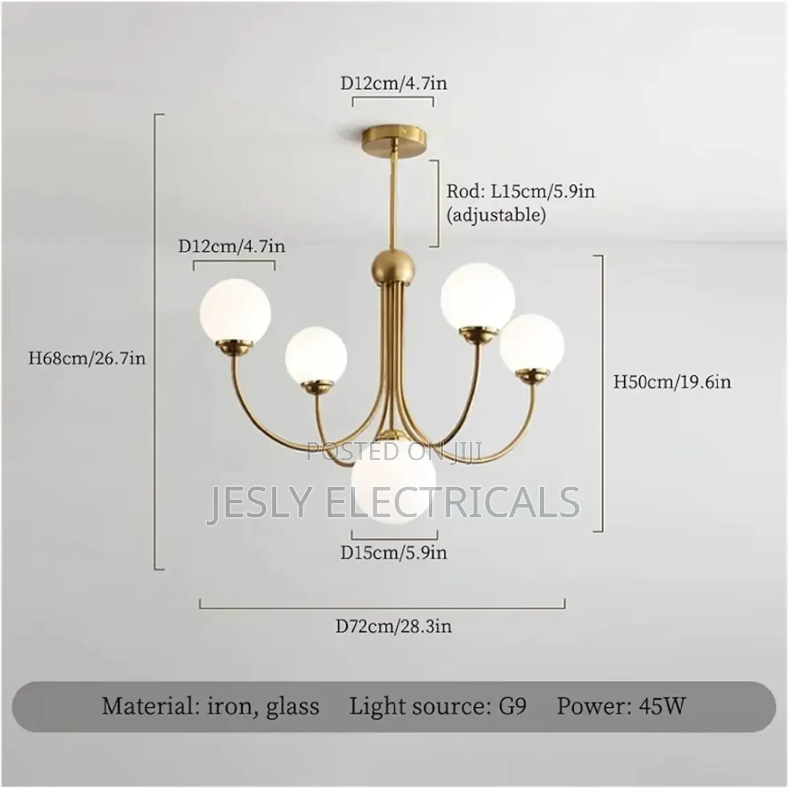 Nordic Vintage Tricolor Crystal Chandelier Light