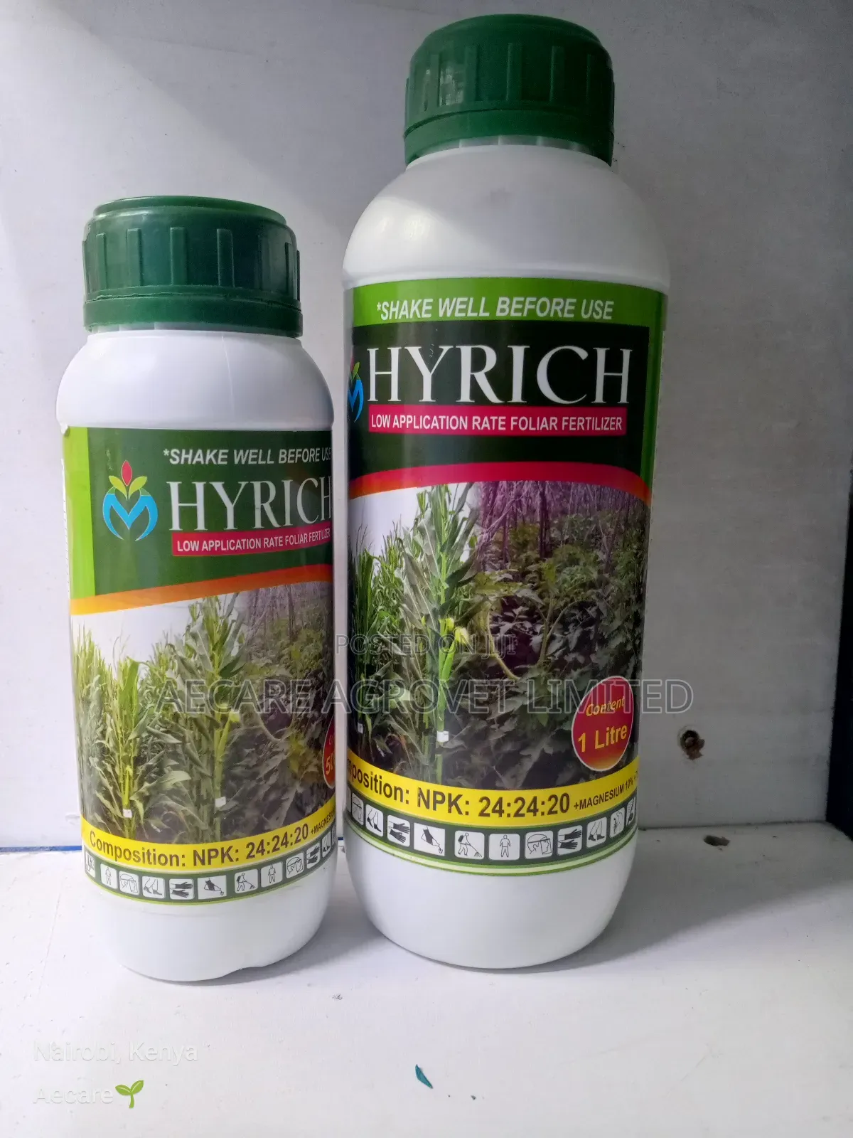 Hyrich Foliar Fertilizer 24:24:20 + Te 500ml, 1litre