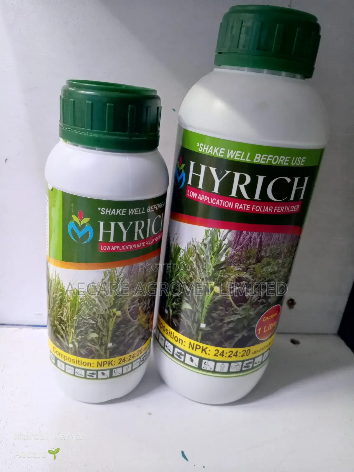 Hyrich Foliar Fertilizer 24:24:20 + Te 500ml, 1litre