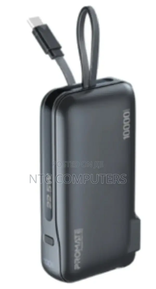 Promate 10000mah Power Bank W/ 20w Pd Usb-C in/Out Port, 2