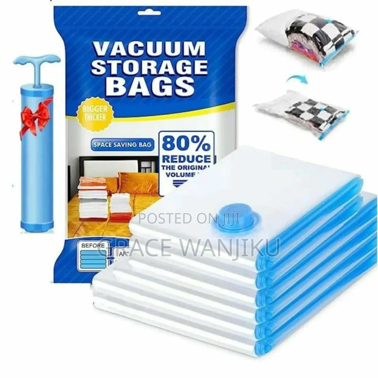 5pcs Set Vacuum Storage Bags With Pump
