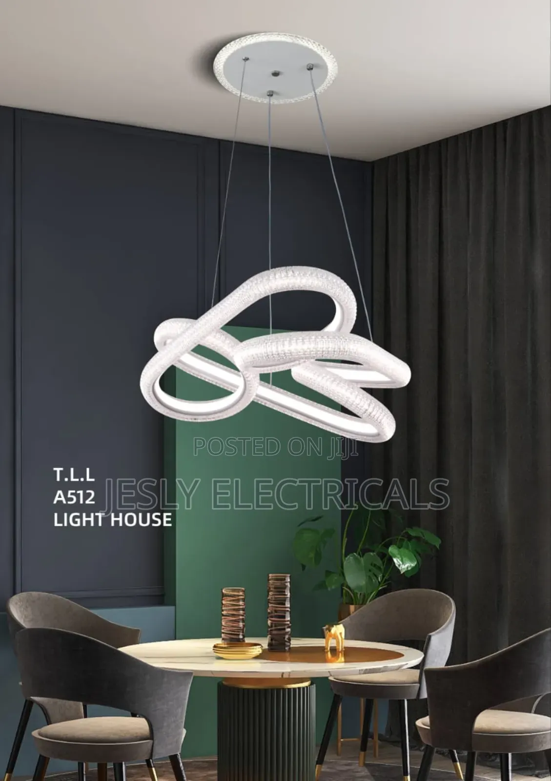 3-Ring Silver Crystal Chandeliers for Living Room