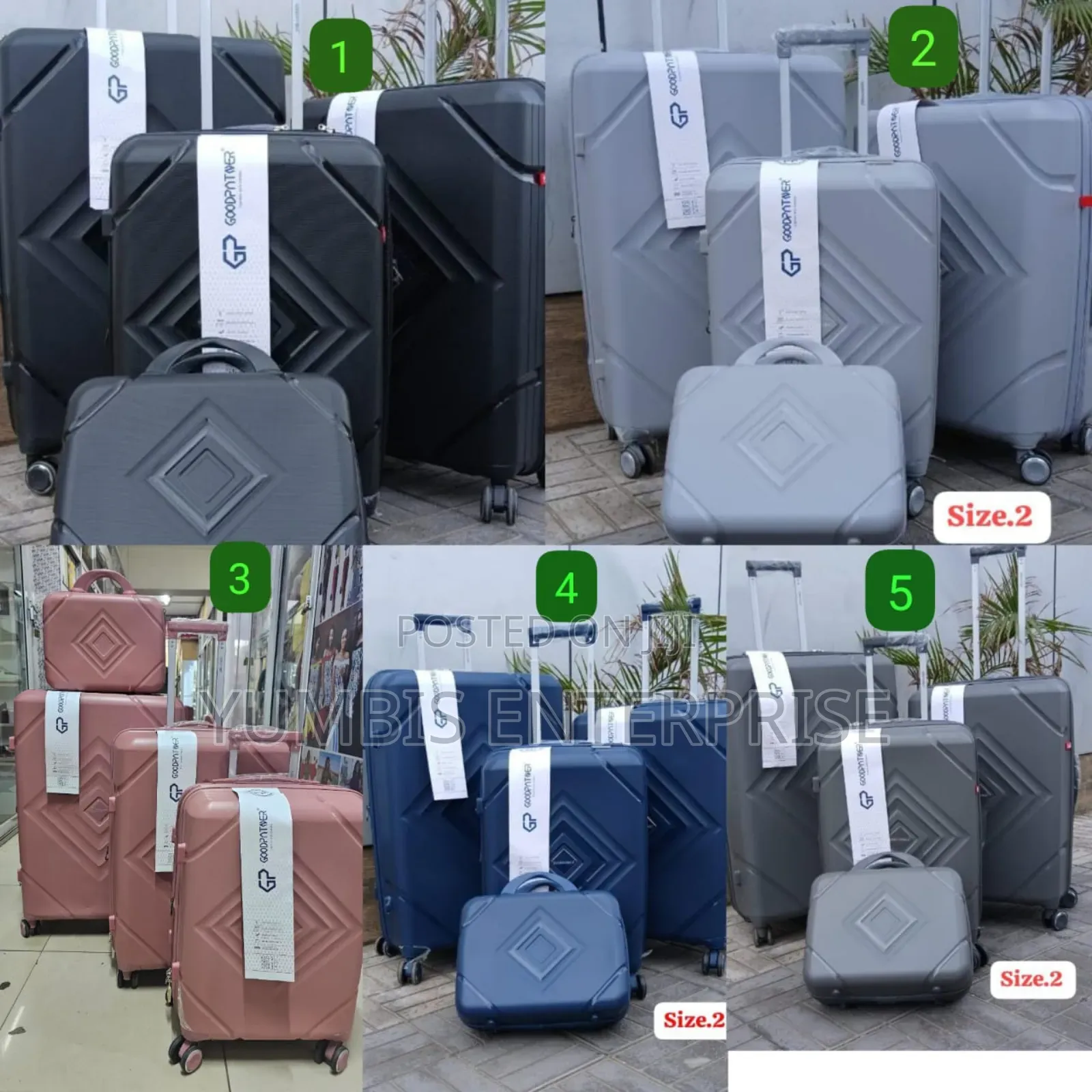 Navy Blue Rubber Unbreakable Suitcase Set 4 in 1 Size No 2