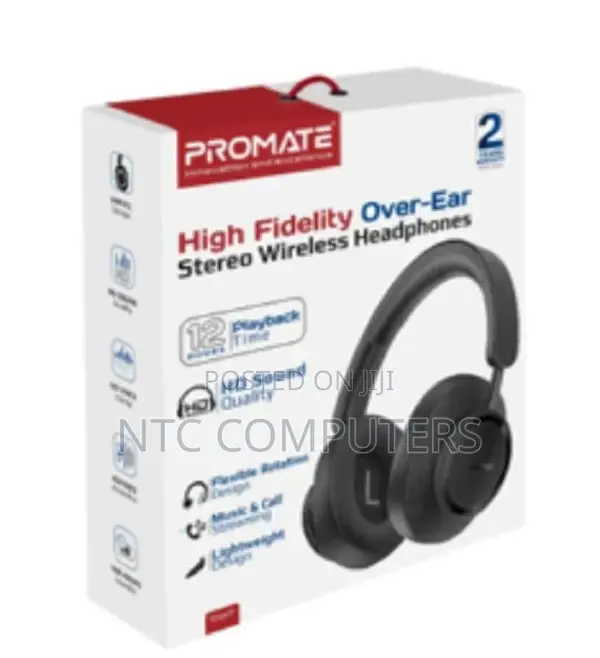 Promate High Fidelity Over-Ear Stereo Wireless Headphones •