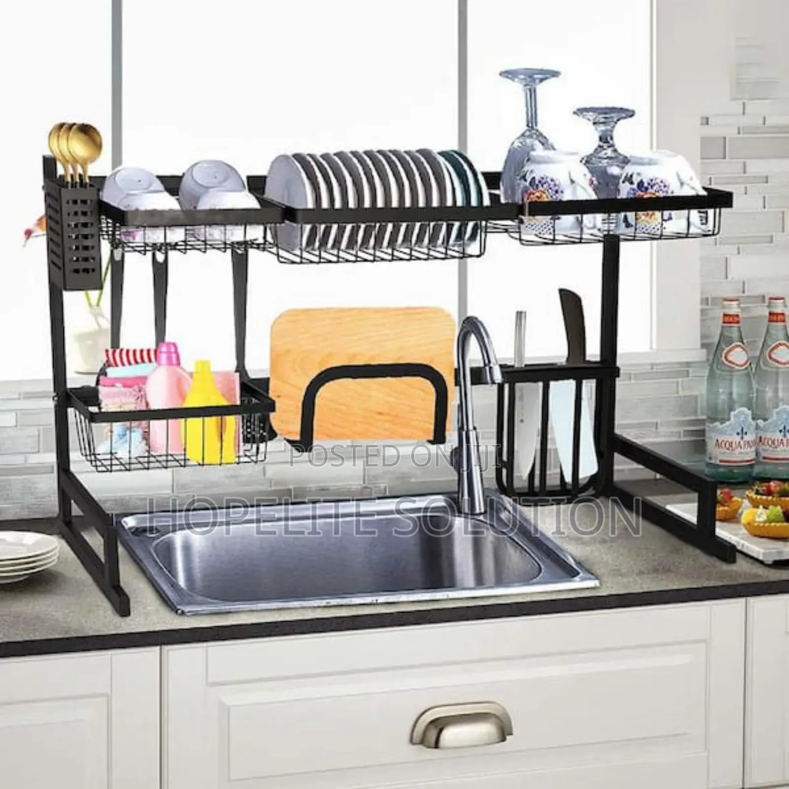 Rust Proof Heavy Duty Metallic Over the Sink Rack