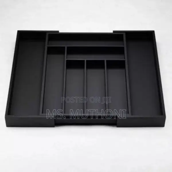 Black Wooded Multifunctional Bamboo Drawer Organizer*