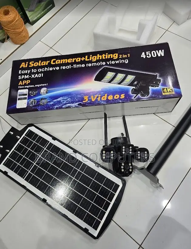 450w Solar Street Light 4g CCTV Solar Camera 2 in 1