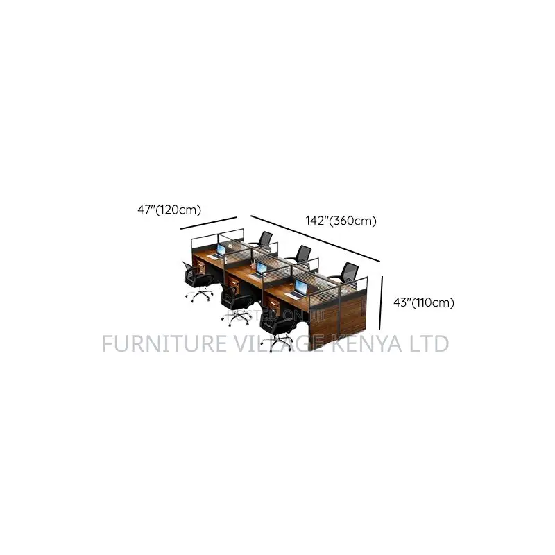 Workstation: 6-Seater Office Workstation Modular Design