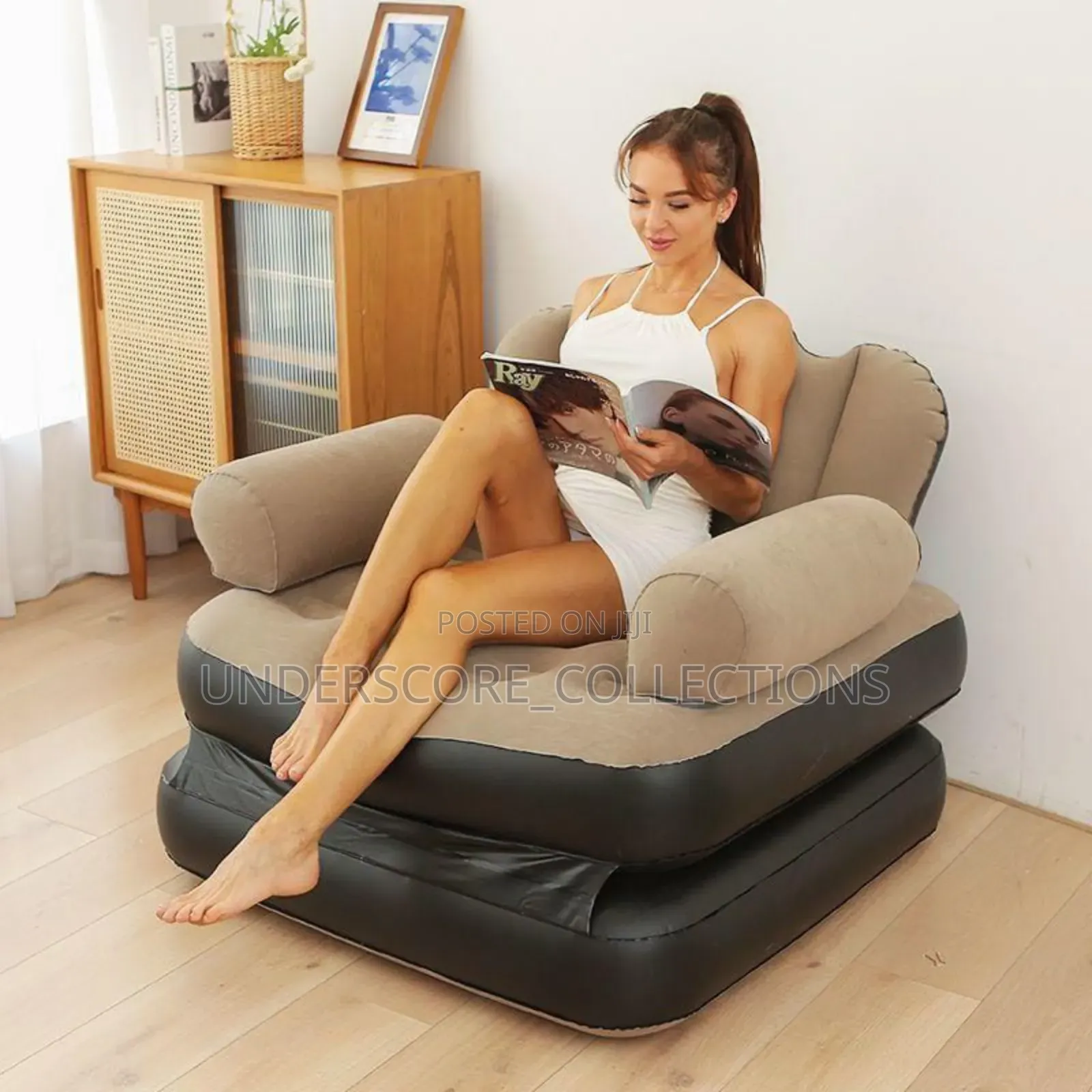 5 in 1 Inflatable Couch Lazy Sofa Bed With L-Shest