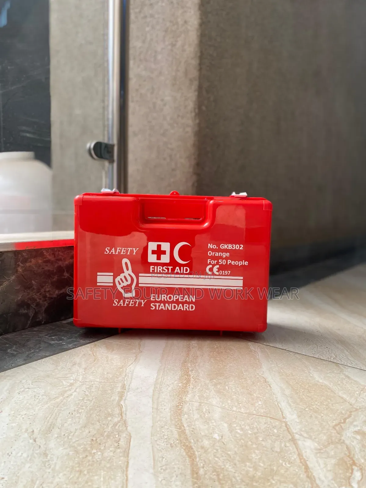 First Aid Box High Visibility Orange Safety Kit.