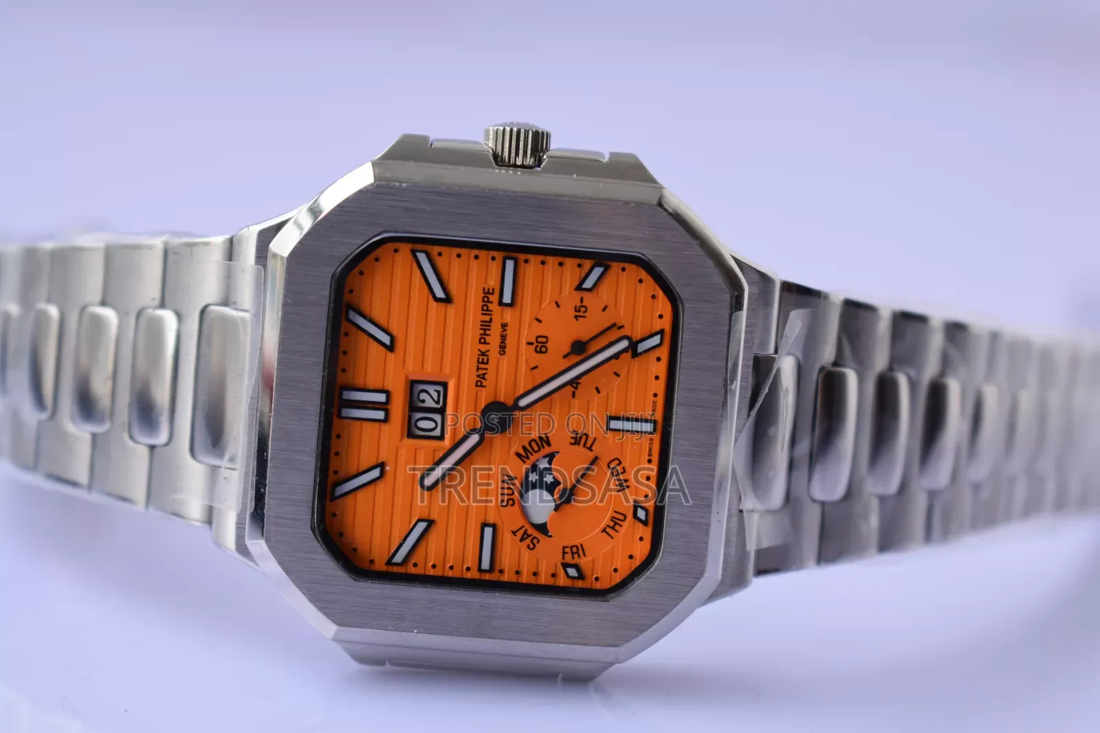 Patek Phiippe Cubitus Orange Dial Chronograph Stainless