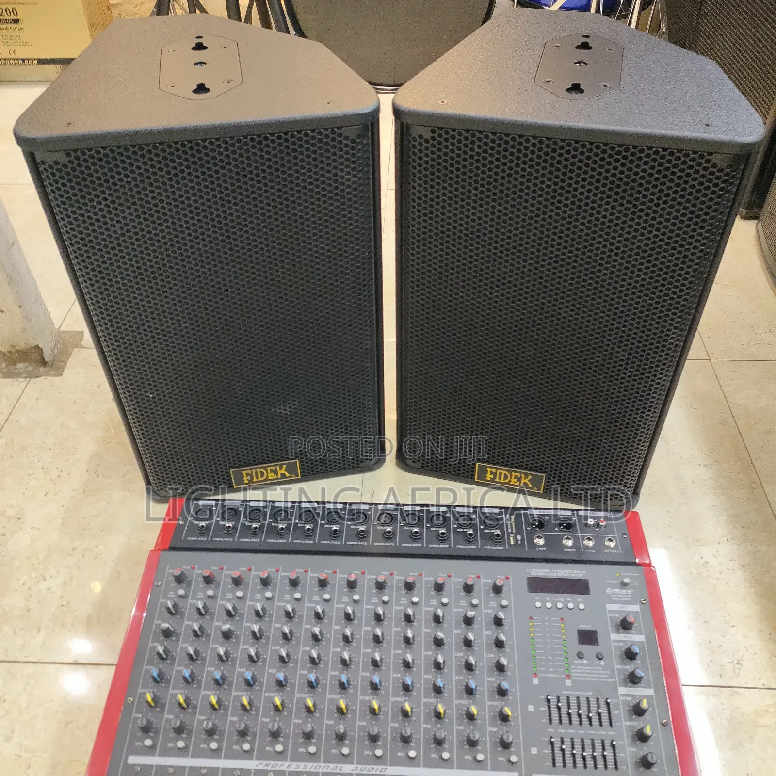12 Channels Mixer Usb,(2) Fedik 12" Speaker's Max Wireless